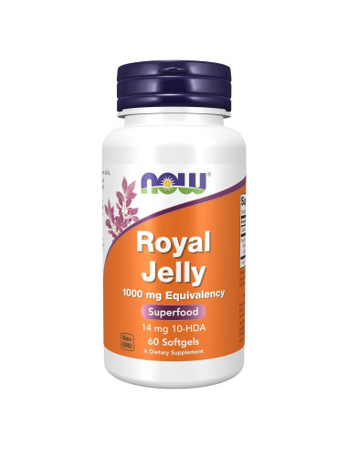 Jalea Real NOW Foods 1000 mg con 10-HDA, 60 Gelatinas Blandas