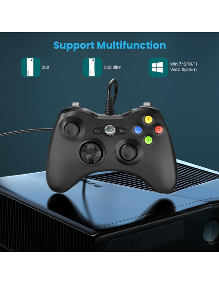 Controlador con cable YAEYE para Xbox 360 y PC USB Controlador con cable YAEYE para Xbox 360 y PC USB