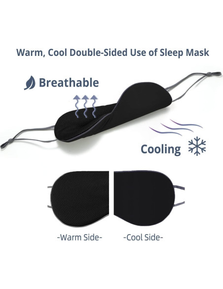 Paquete de 2 Máscaras para Dormir BATHRINS Ajustables Suaves Paquete de 2 Máscaras para Dormir BATHRINS Ajustables Suaves