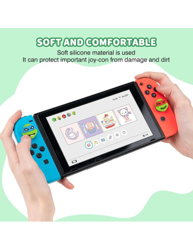 Tapas de agarre DLseego para Nintendo Switch - 4PCS Silicona Tortugas Verdes