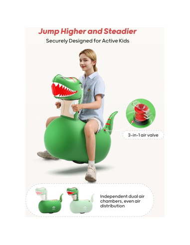 Saltarín Dinosaurio QPAU 100kg - Juguete Inflable para Niños 5+