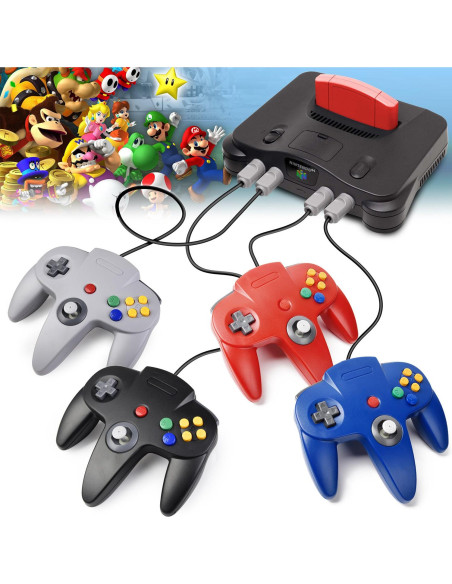 Paquete de 2 Controladores N64 iNNEXT con Cable 1.83m Paquete de 2 Controladores N64 iNNEXT con Cable 1.83m