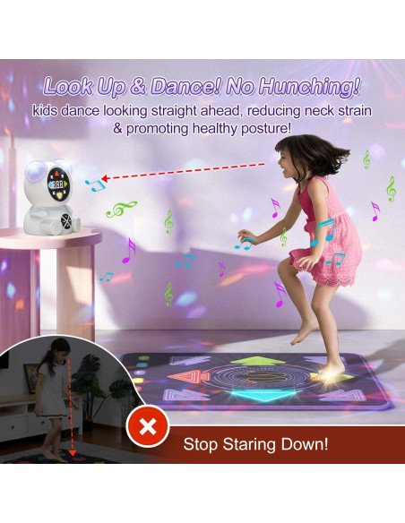 Alfombra de Baile Iluminada HAPHOM 90x80cm Bluetooth Niños Alfombra de Baile Iluminada HAPHOM 90x80cm Bluetooth Niños