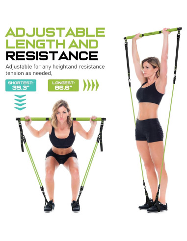 Kit de Barra de Pilates RENRANRING Multifuncional Verde