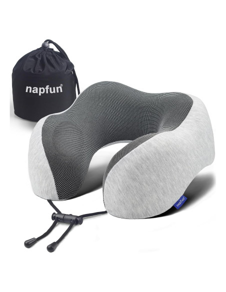 Almohada de Cuello Napfun Espuma de Memoria Gris Claro Almohada de Cuello Napfun Espuma de Memoria Gris Claro