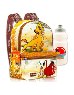 Mochila Escolar Rey León Disney con Botella de Agua 33 cm