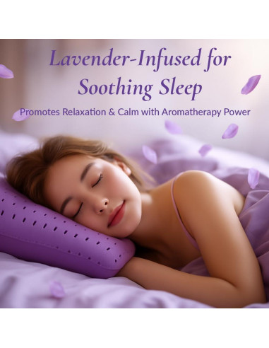 Almohada de Lavanda OMEO Estándar Espuma Viscoelástica 61x40 cm