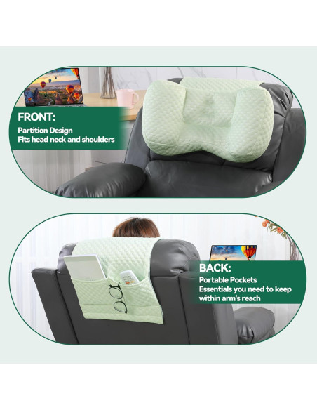 Almohada para Cuello MABOZOO Reclinable Verde 20x35cm Almohada para Cuello MABOZOO Reclinable Verde 20x35cm