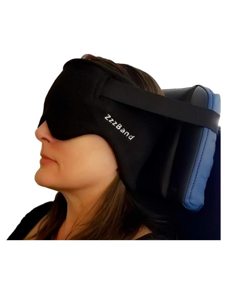 Almohada de viaje ZzzBand negra con correa ajustable Almohada de viaje ZzzBand negra con correa ajustable