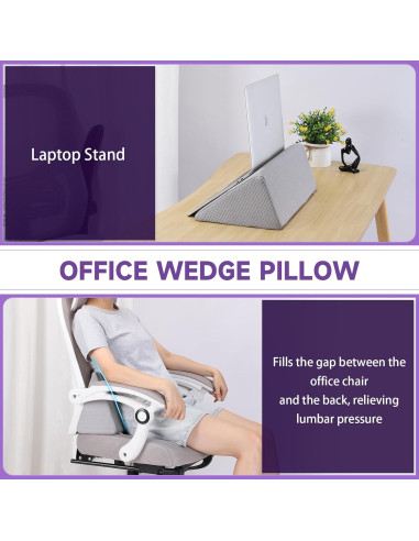 Almohada en Cuña Zantle de Espuma de Memoria Gris-S