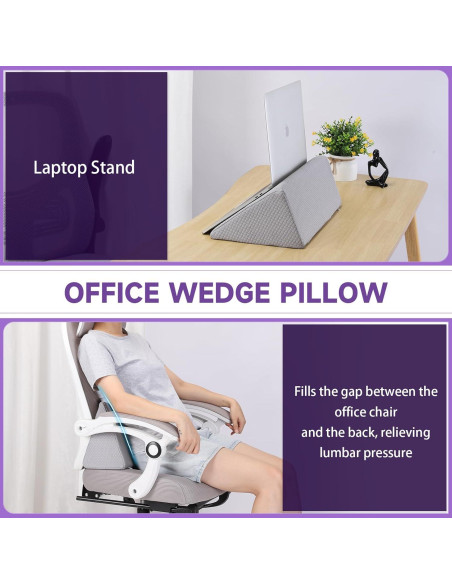 Almohada en Cuña Zantle de Espuma de Memoria Gris-S