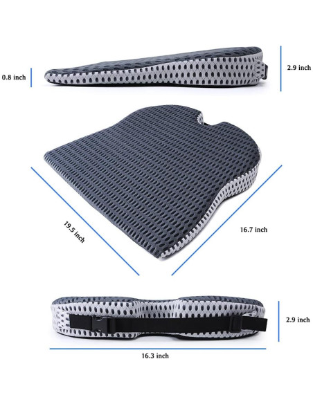 Cojín de cuña MargGona para asiento de coche y oficina 50,8 cm Cojín de cuña MargGona para asiento de coche y oficina 50,8 cm