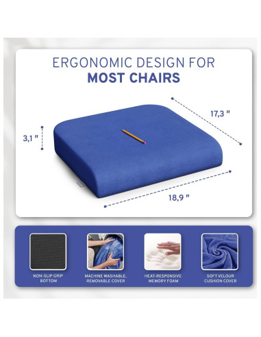 Cojín de Asiento Extra Grande Comfysure 48x43 cm Espuma Memoria