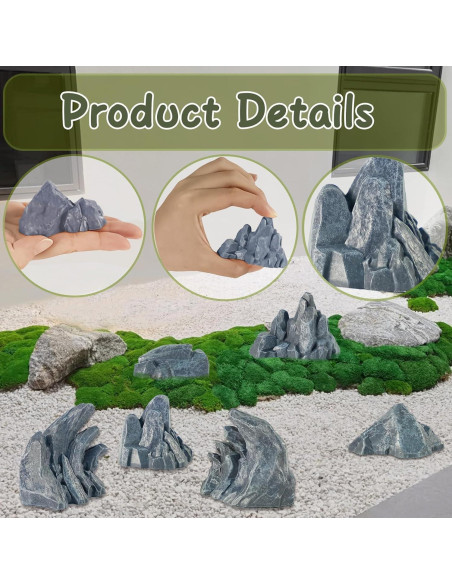 Warmtree 10 Rocas de Diorama Simulación Miniatura Gris Warmtree 10 Rocas de Diorama Simulación Miniatura Gris