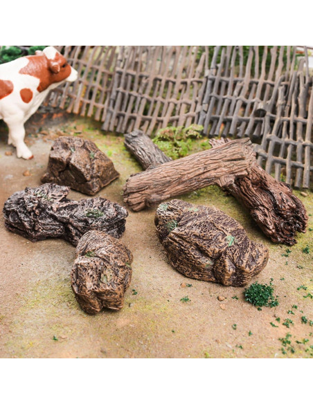 Set 7 Accesorios Diorama Jardín EOIVSH Rocas y Tocones Set 7 Accesorios Diorama Jardín EOIVSH Rocas y Tocones