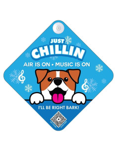 Cartel de Coche Just Chillin' para Perros - Vinilo 13,34 cm