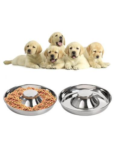 Cuencos de Acero Inoxidable SOUJOY para Cachorros 25,4 cm