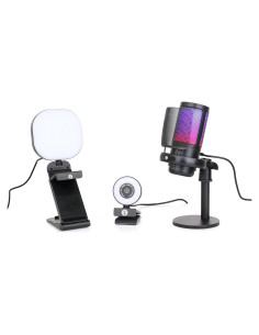 Kit de Transmisión en Vivo Abel Gaming - Webcam 1080p, Micrófono USB y Luz LED