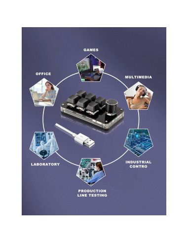 Teclado Mecánico Programable Dioche USB Mini para Juegos