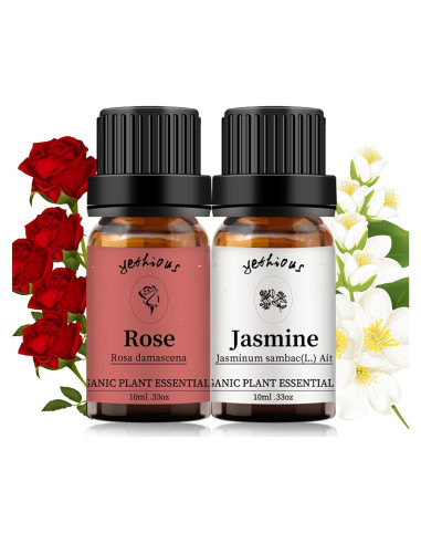Set de Aceite Esencial Orgánico Yethious Rosa y Jazmín 2x10ml