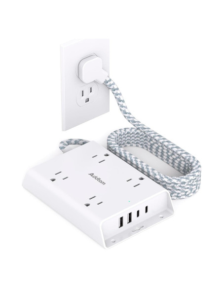 Regleta de Protección Addtam 5 pies 4 Salidas USB C Blanca Regleta de Protección Addtam 5 pies 4 Salidas USB C Blanca