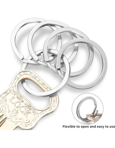 Anillos de Llave Gkeygo 12 Pcs Acero Inoxidable 2,79 cm
