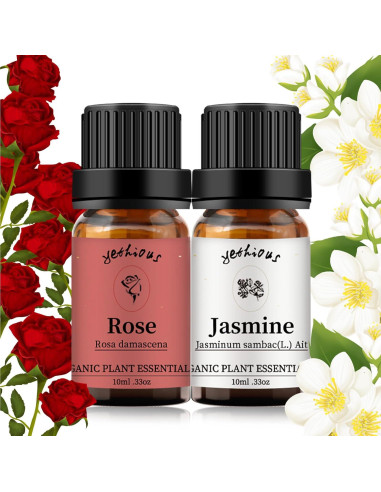 Set de Aceite Esencial Orgánico Yethious Rosa y Jazmín 2x10ml