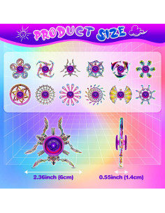 Paquete de 12 Spinners de Metal Aleado Lerifer - Juguetes Sensoriales 2