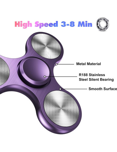 Spinner de Metal AUKARENY Púrpura con Rodamiento de Acero