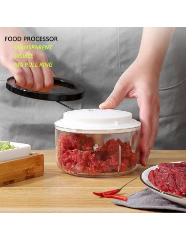 Picador de Alimentos Manual ZWCEGND 550ml Acero Inoxidable