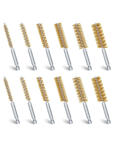 Juego de 12 cepillos de alambre latón Chengu 12 mm