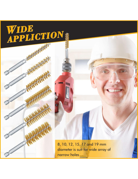 Juego de 12 cepillos de alambre latón Chengu 12 mm