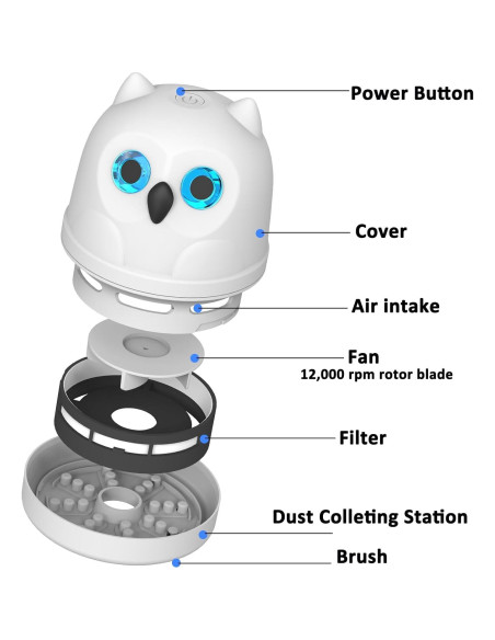 Mini Aspiradora de Escritorio Hallocool Búho Inalámbrica USB Mini Aspiradora de Escritorio Hallocool Búho Inalámbrica USB