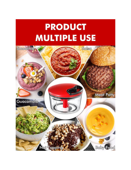 Picador de Alimentos Manual GDL 2.5 Tazas Acero Inoxidable Picador de Alimentos Manual GDL 2.5 Tazas Acero Inoxidable