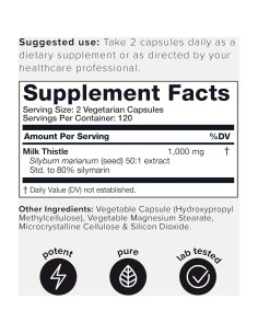Cardo Mariano Toniiq 240 Cápsulas 1000mg 80% Silymarina 2