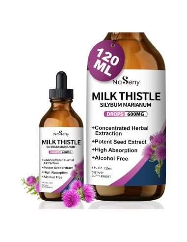 Gotas de Cardo Mariano NaSeny 600mg - Suplemento Hepático Vegano