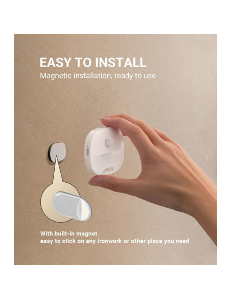Luz Nocturna Recargable Lyridz con Sensor de Movimiento - Paquete de 3 Luz Nocturna Recargable Lyridz con Sensor de Movimiento - Paquete de 3