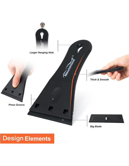 Raspador de Plástico NEWISHTOOL con 20 Cuchillas de 7,62 cm Raspador de Plástico NEWISHTOOL con 20 Cuchillas de 7,62 cm