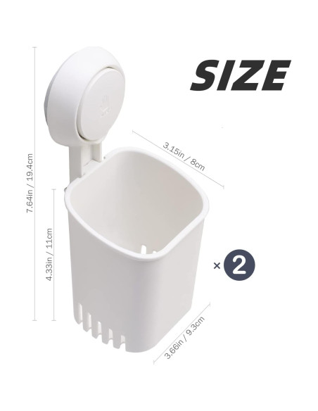 Soporte de cepillo de dientes TAILI 2 paquetes blanco Soporte de cepillo de dientes TAILI 2 paquetes blanco