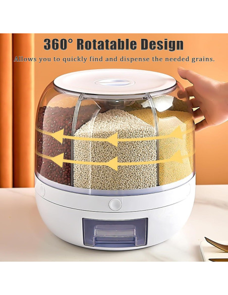 Dispensador de Granos Rotatorio NAWESRVA 6 Compartimentos 5,90 kg Dispensador de Granos Rotatorio NAWESRVA 6 Compartimentos 5,90 kg