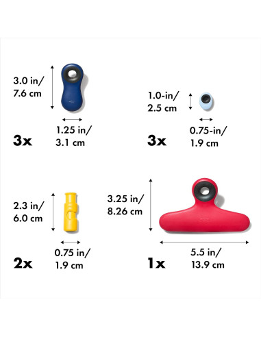 Juego de 9 Clips para Bolsas OXO Good Grips Multiusos