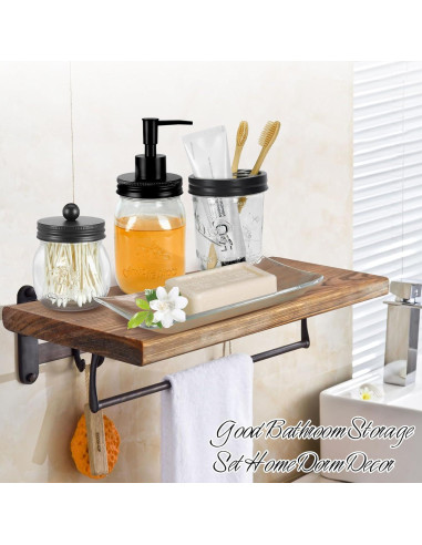 Juego de Accesorios de Baño Jenseits Mason Jar 4 Piezas