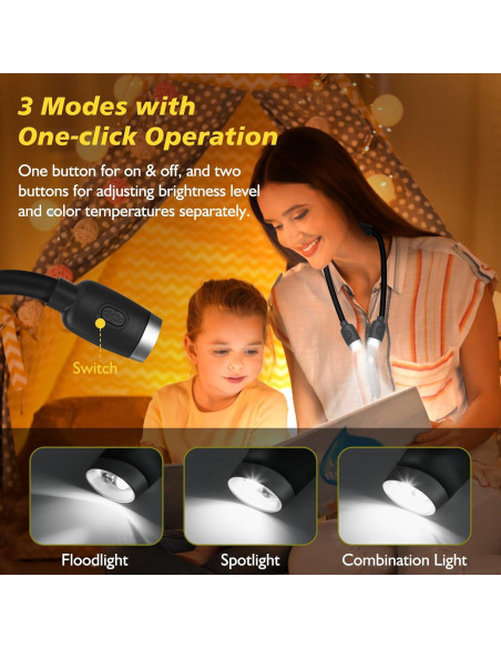 Luz de Cuello LED LEDGLE con 3 Colores y 6 Brillos Luz de Cuello LED LEDGLE con 3 Colores y 6 Brillos