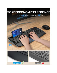 Combo Teclado y Ratón Inalámbricos SABLUTE Ergonómico 2