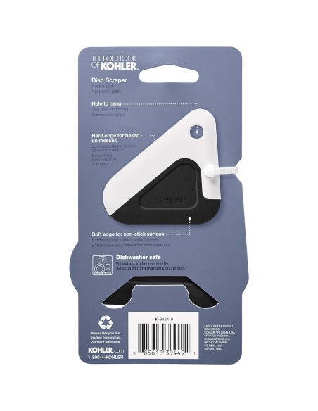 Raspador de Olla Kohler K-8624-0 Silicona y Nylon Blanco Raspador de Olla Kohler K-8624-0 Silicona y Nylon Blanco