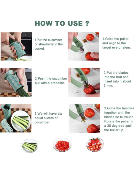 Cortador de Frutas y Verduras CukAid - Juego 6 Piezas Cortador de Frutas y Verduras CukAid - Juego 6 Piezas