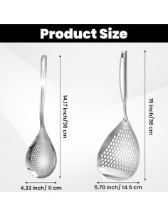 Juego de 2 Cucharas Ranuradas Acero Inoxidable WY LIGHTING 2