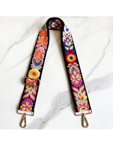 Correa de bolso ajustable TCOMVEZ bordado flores 5,08 cm