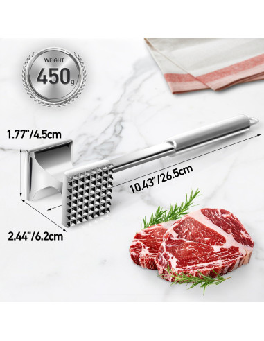 Aplanador de Carne Yopinmall Martillo Doble Cara Acero Inoxidable