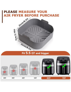 Forros de Silicona Palksky para Freidora de Aire 21.5 cm - 2 Piezas 2